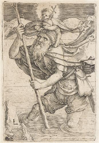 LUCAS VAN LEYDEN St. Christopher Bearing the Christ Child.                                                                                       